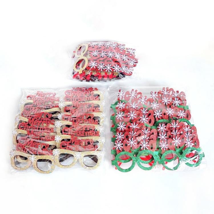 Merry Christmas Lettering Glasses 4