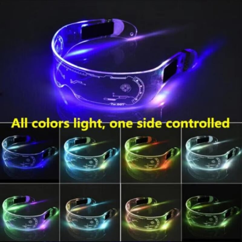 Cyberpunk Light-Up Visor Glasses · image reference 1