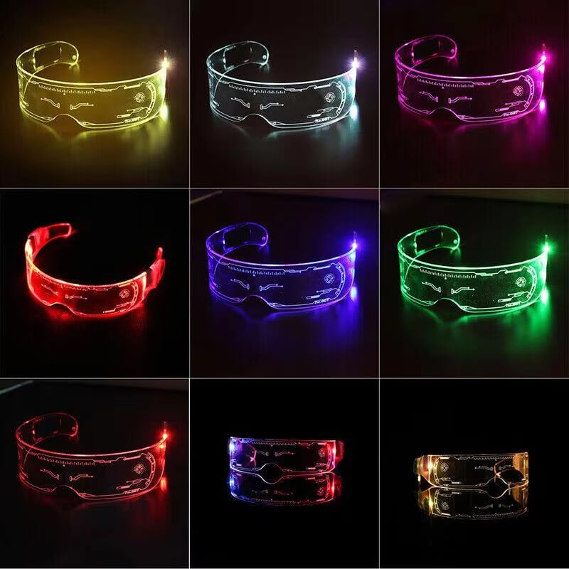 Cyberpunk Light-Up Visor Glasses · image reference 1
