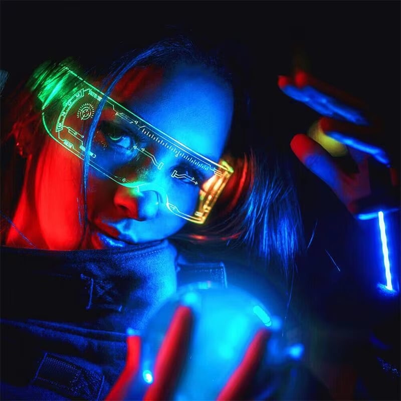 Cyberpunk Light-Up Visor Glasses · image reference 4