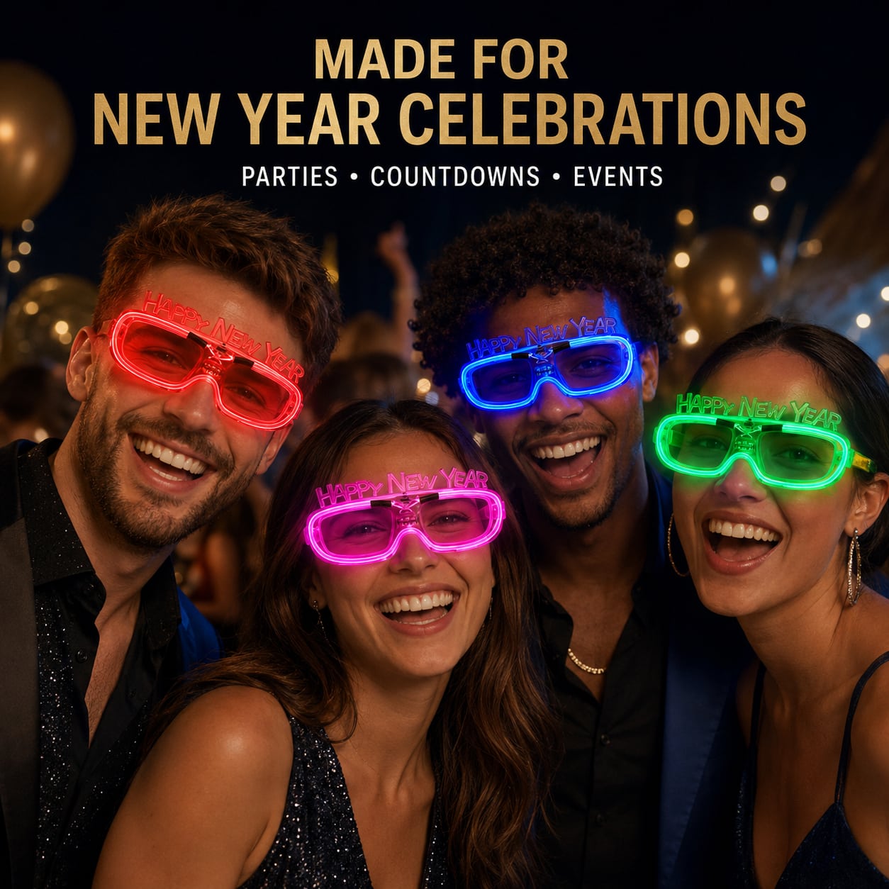 Happy New Year LED Glasses