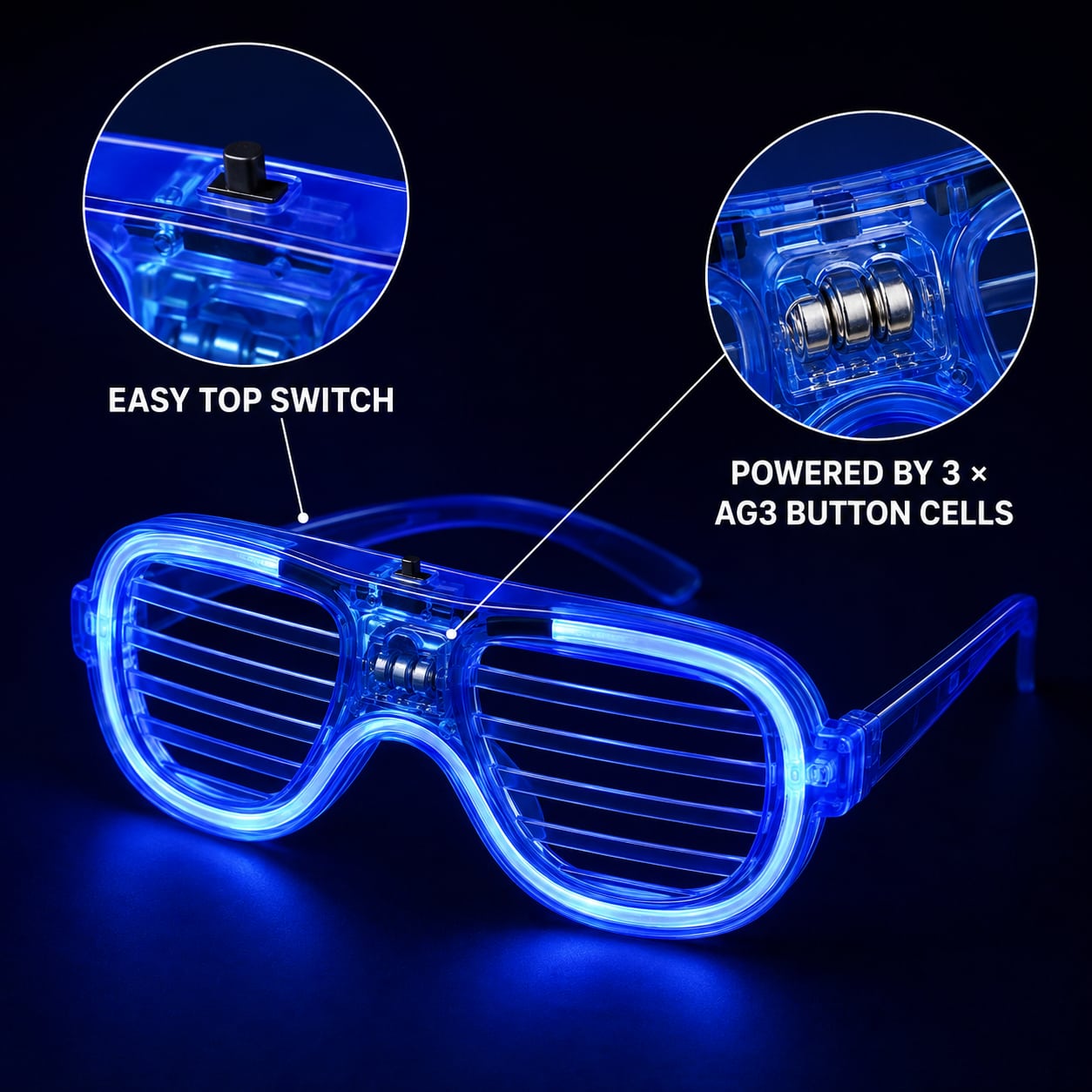 Gafas LED de persiana para fiestas 5