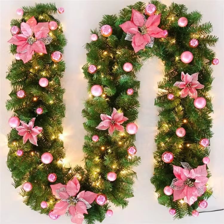 Guirnalda navideña de flores de Pascua · referencia de imagen 4