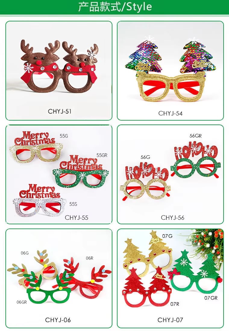 Santa, Reindeer & Snowman Glasses · image reference 3