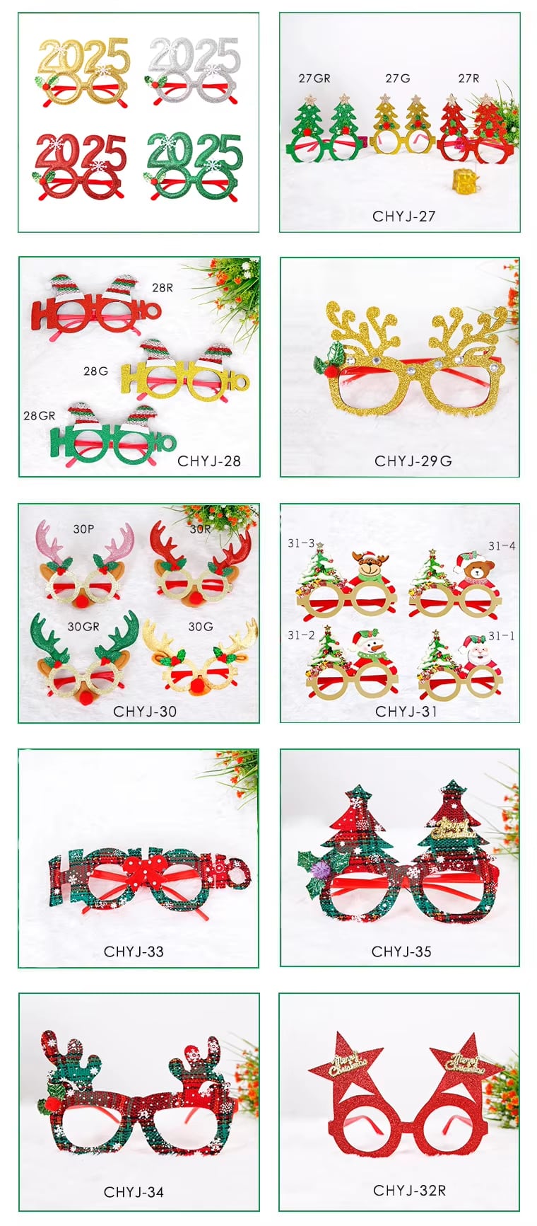 Santa, Reindeer & Snowman Glasses · image reference 7