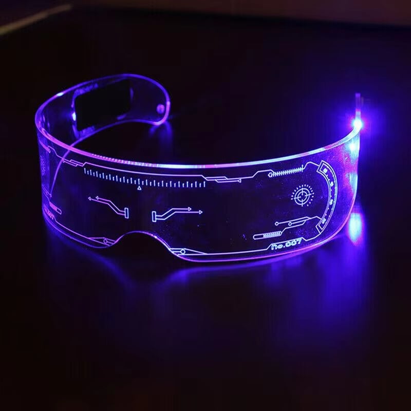 Cyberpunk Light-Up Visor Glasses · image reference 9