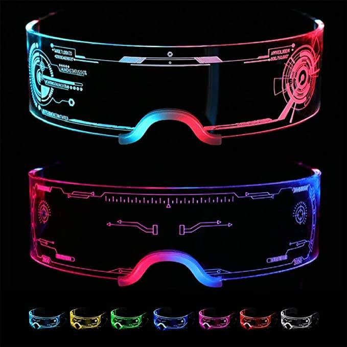 Cyberpunk Light-Up Visor Glasses