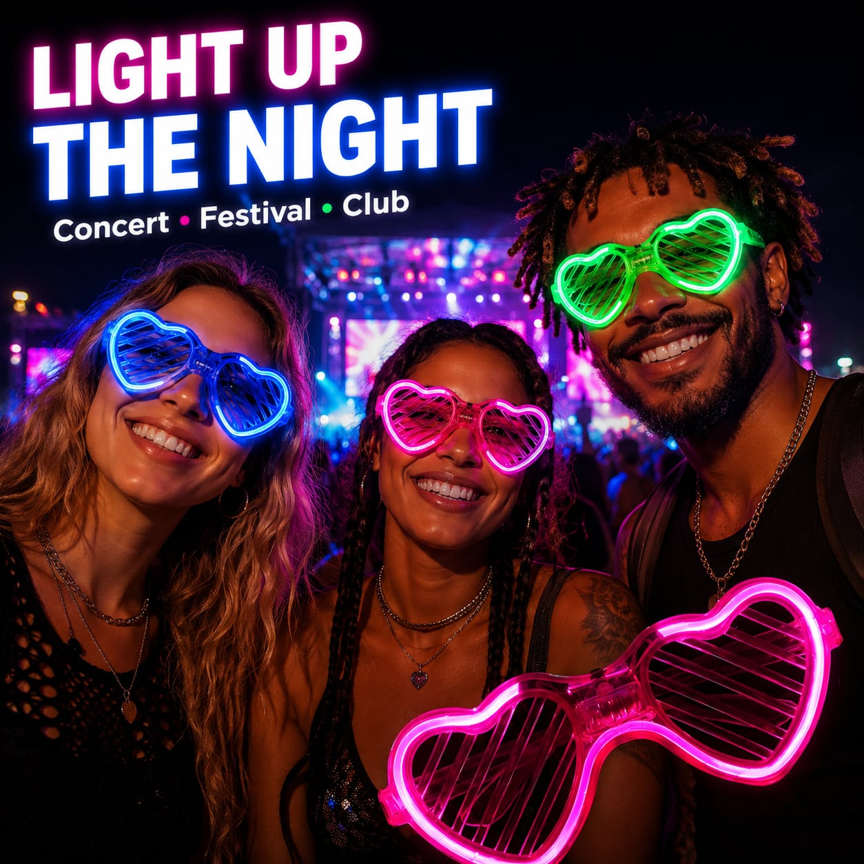 Gafas LED de persiana en corazón 5
