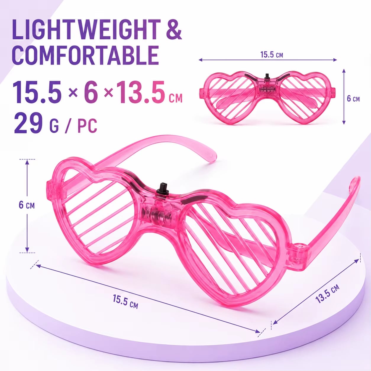 Gafas LED de persiana en corazón · referencia de imagen 2