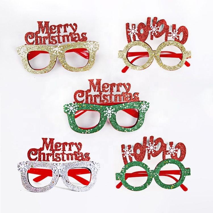 Merry Christmas Lettering Glasses