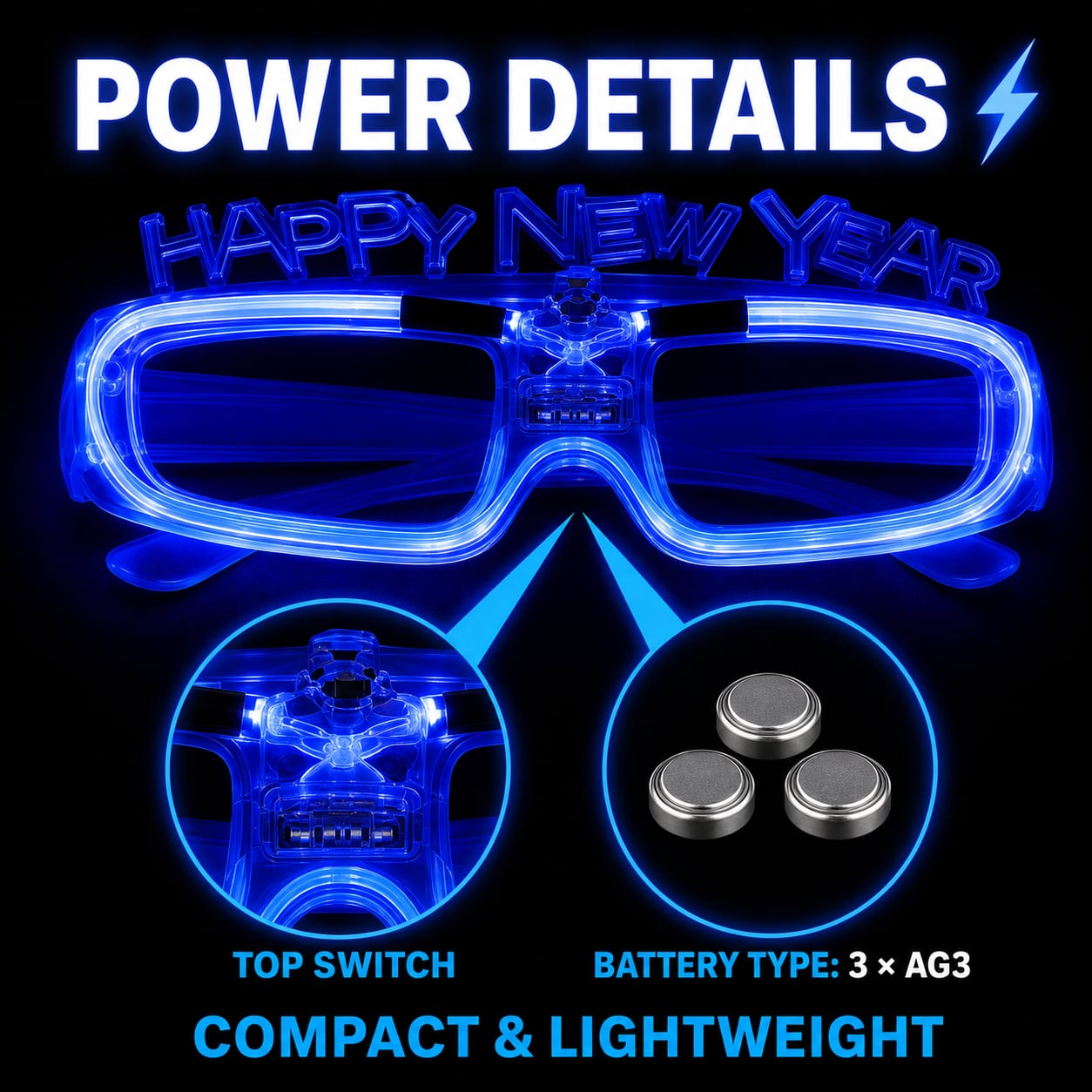 Happy New Year LED Glasses 5